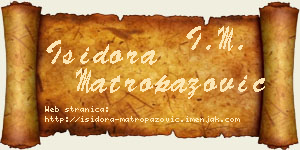 Isidora Matropazović vizit kartica